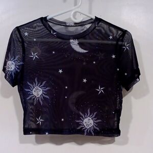 NEW Sheer Top with Suns and Moons